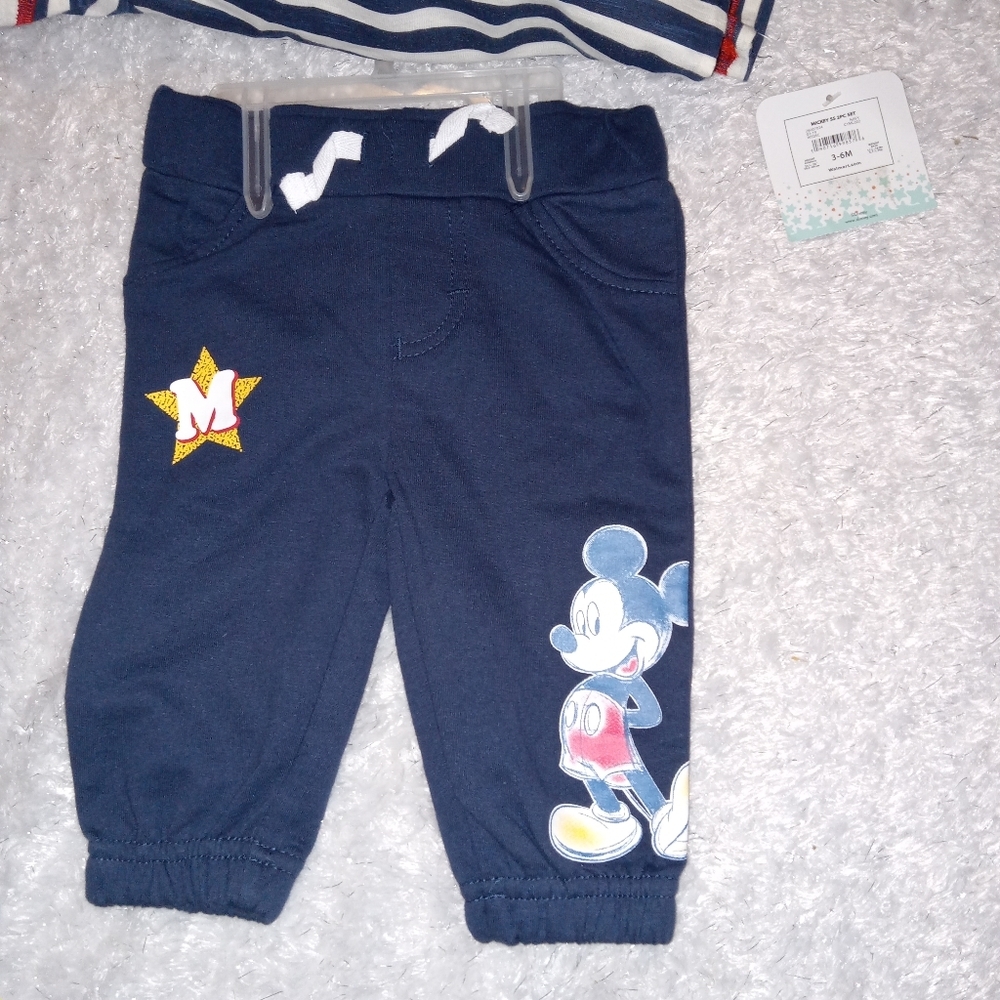 4 for $10 Disney Baby NWT Mickey Mouse 2 piece set - Picture 2 of 6